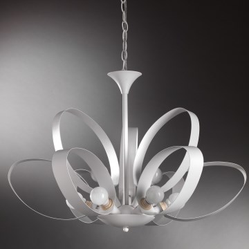 ONLI - Lampadario a sospensione con catena SERENA 9xE14/6W/230V bianco