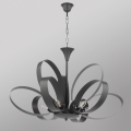 ONLI - Lampadario a sospensione con catena SERENA 9xE14/6W/230V nero