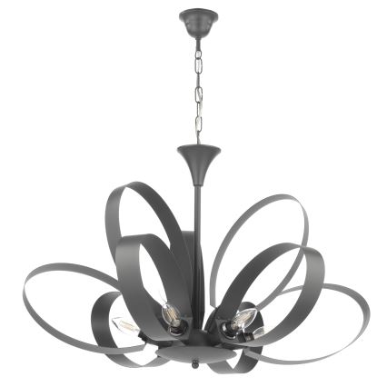 ONLI - Lampadario a sospensione con catena SERENA 9xE14/6W/230V nero