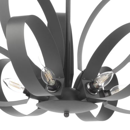 ONLI - Lampadario a sospensione con catena SERENA 9xE14/6W/230V nero