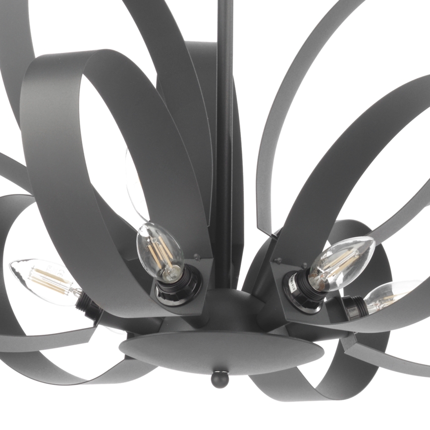 ONLI - Lampadario a sospensione con catena SERENA 9xE14/6W/230V nero