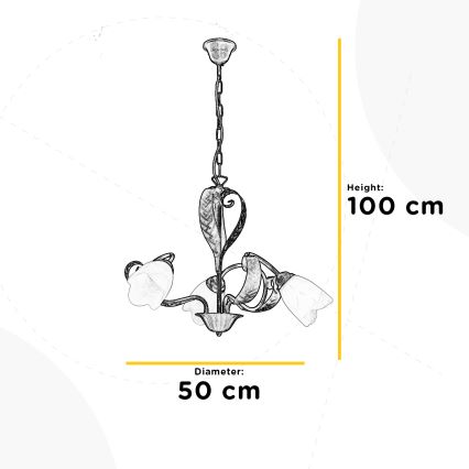 ONLI - Lampadario a sospensione con catena SONIA 3xE14/6W/230V