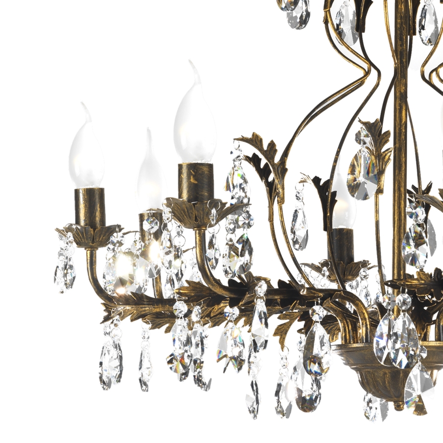 ONLI - Lampadario a sospensione con catena TERESA 8xE14/6W/230V bronzo