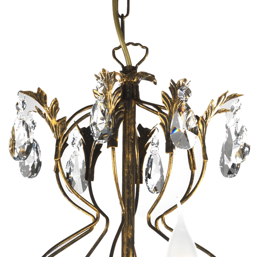 ONLI - Lampadario a sospensione con catena TERESA 8xE14/6W/230V bronzo