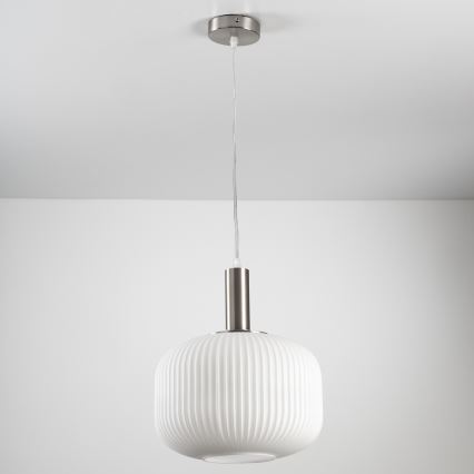 ONLI - Lampadario a sospensione con cavo DOROTY 1xE27/15W/230V bianco/cromo lucido