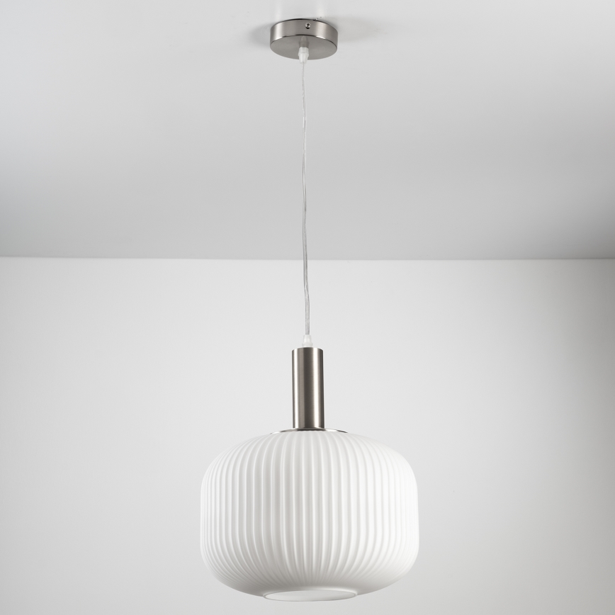 ONLI - Lampadario a sospensione con cavo DOROTY 1xE27/15W/230V bianco/cromo lucido