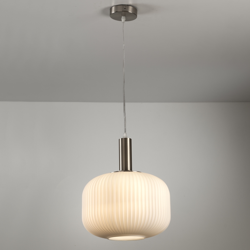 ONLI - Lampadario a sospensione con cavo DOROTY 1xE27/15W/230V bianco/cromo lucido