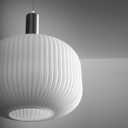 ONLI - Lampadario a sospensione con cavo DOROTY 1xE27/15W/230V bianco/cromo lucido