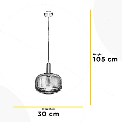ONLI - Lampadario a sospensione con cavo DOROTY 1xE27/15W/230V bianco/cromo lucido