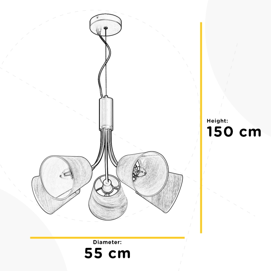 ONLI - Lampadario a sospensione con filo ASIA 5xE14/6W/230V