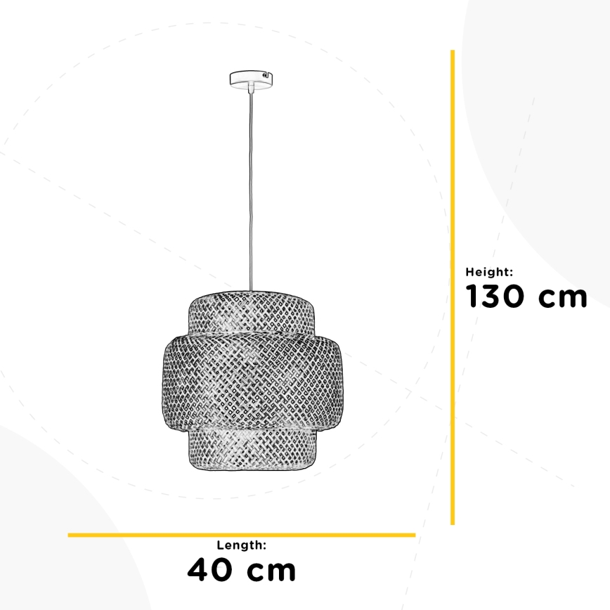 ONLI - Lampadario a sospensione con filo BAMBOO 1xE27/22W/230V bambù
