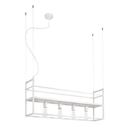 ONLI - Lampadario a sospensione con filo con mensola JEFFER 4xE27/22W/230V bianco