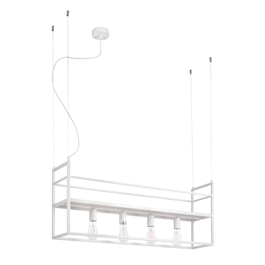 ONLI - Lampadario a sospensione con filo con mensola JEFFER 4xE27/22W/230V bianco