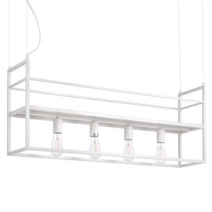 ONLI - Lampadario a sospensione con filo con mensola JEFFER 4xE27/22W/230V bianco