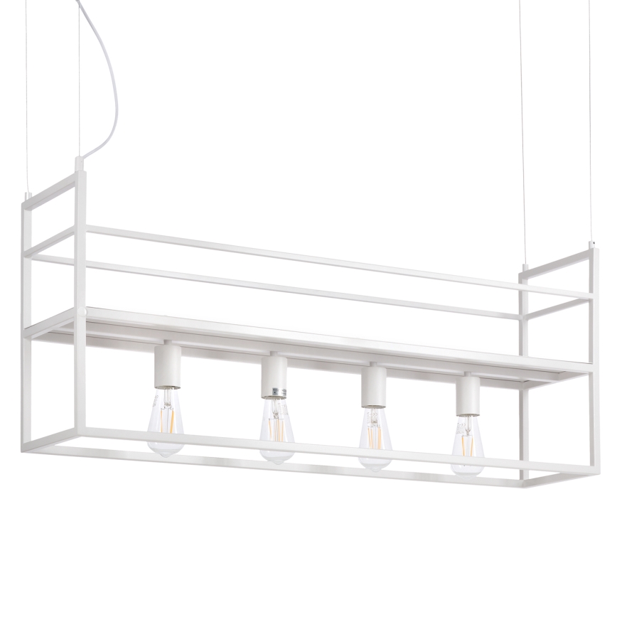 ONLI - Lampadario a sospensione con filo con mensola JEFFER 4xE27/22W/230V bianco