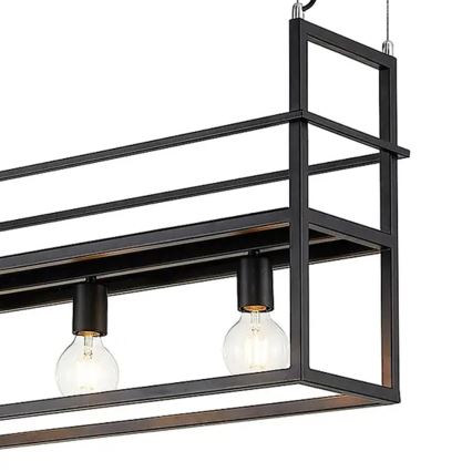 ONLI - Lampadario a sospensione con filo con mensola JEFFER 4xE27/22W/230V nero