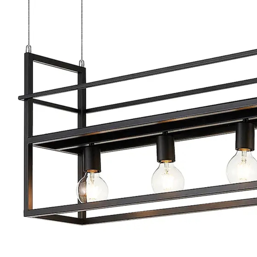 ONLI - Lampadario a sospensione con filo con mensola JEFFER 4xE27/22W/230V nero