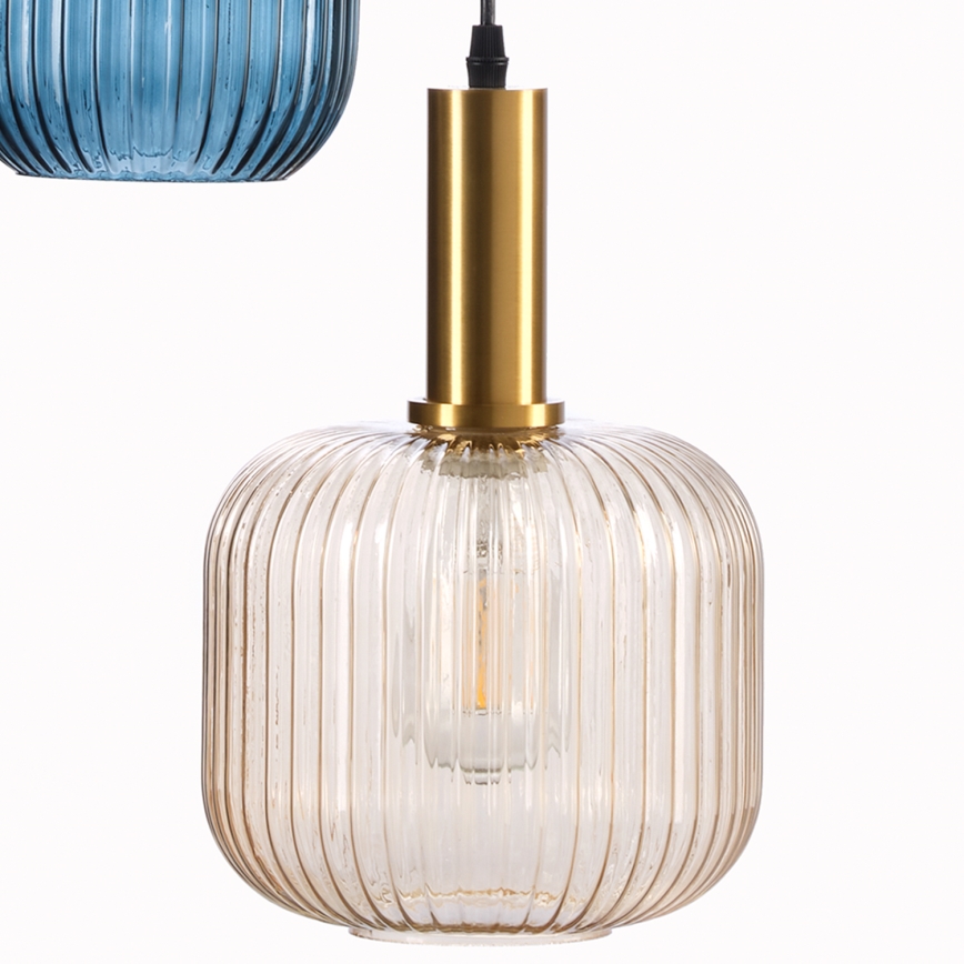 ONLI - Lampadario a sospensione con filo DOROTY 1xE27/22W/230V blu/oro
