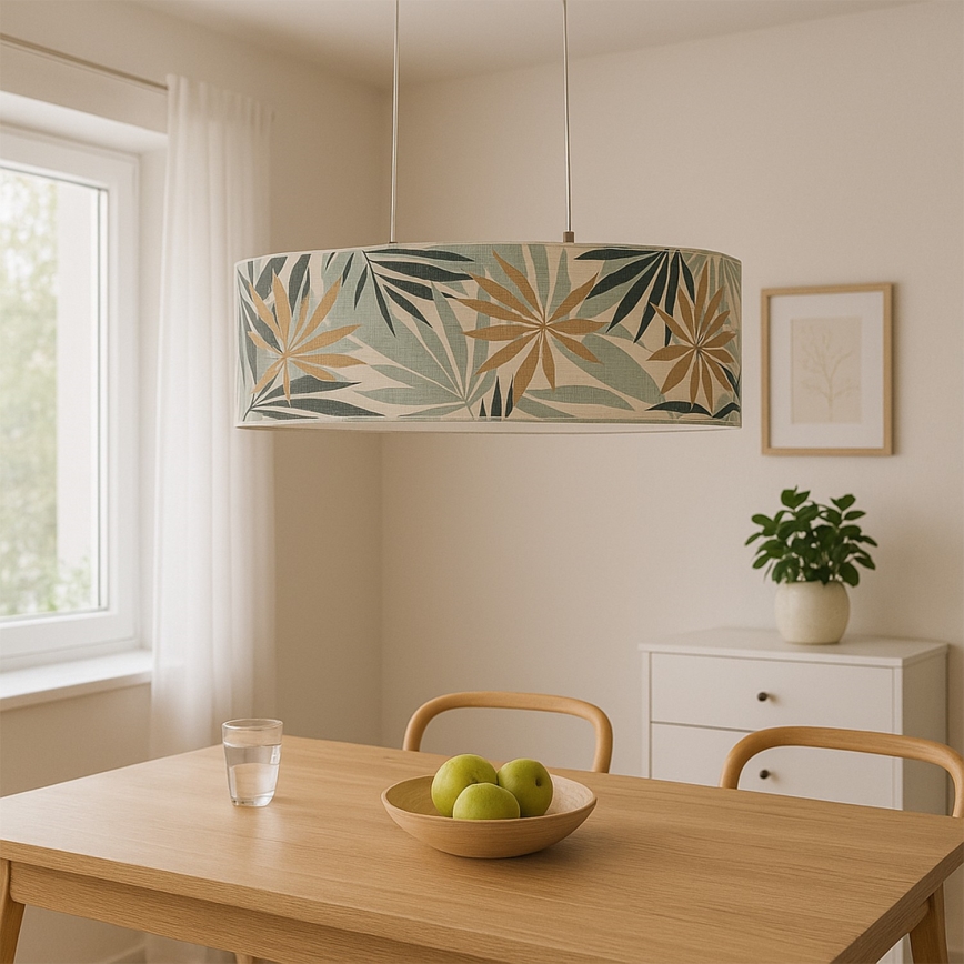 ONLI - Lampadario a sospensione con filo FLORA 2xE27/22W/230V verde/oro