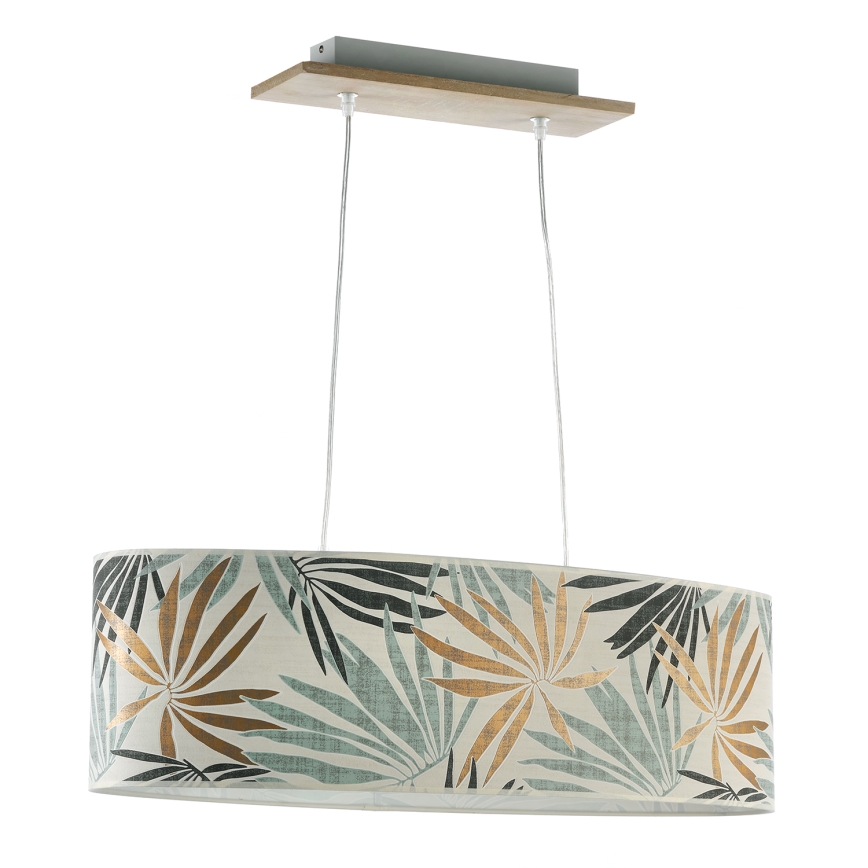ONLI - Lampadario a sospensione con filo FLORA 2xE27/22W/230V verde/oro