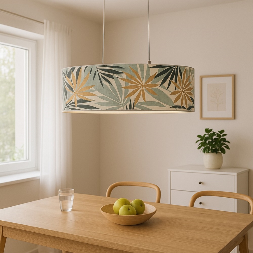 ONLI - Lampadario a sospensione con filo FLORA 2xE27/22W/230V verde/oro