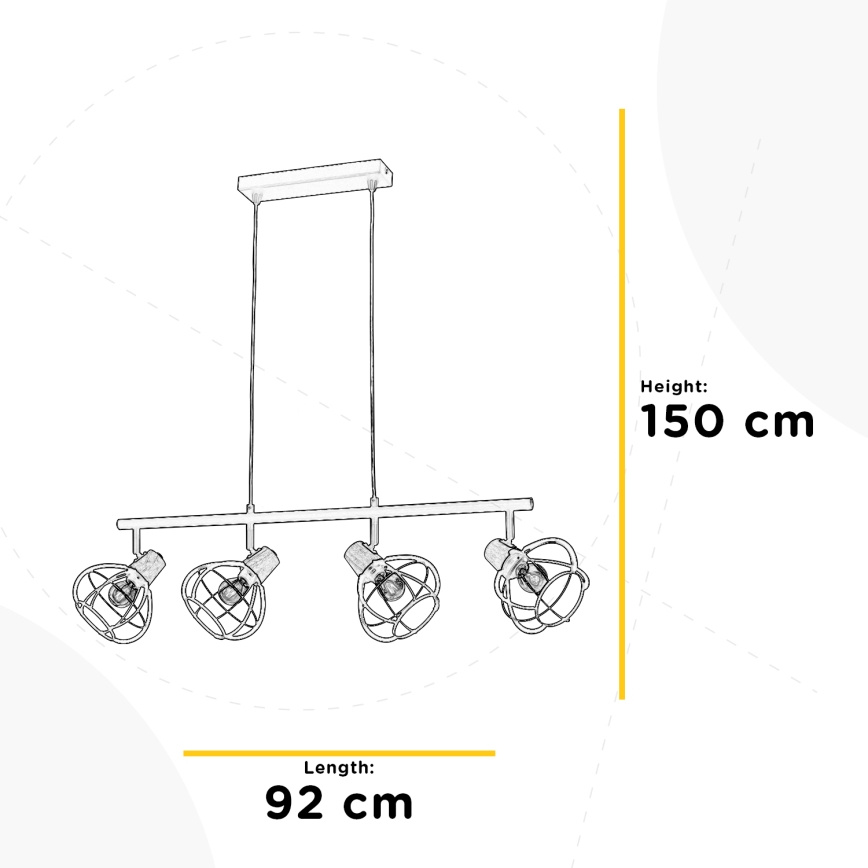 ONLI - Lampadario a sospensione con filo GINGER 4xE14/6W/230V