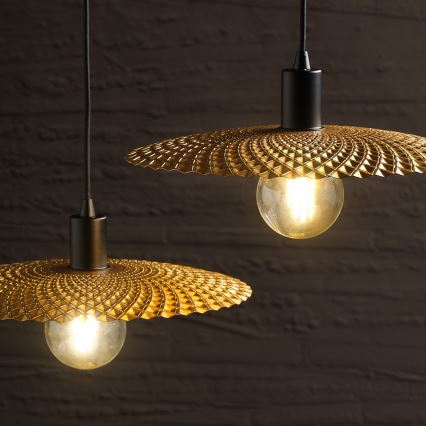 ONLI - Lampadario a sospensione con filo GOLDEN 1xE27/22W/230V oro/nero