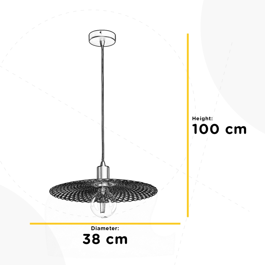 ONLI - Lampadario a sospensione con filo GOLDEN 1xE27/22W/230V oro/nero