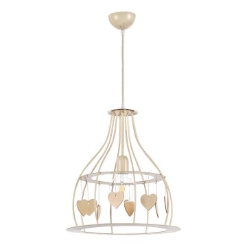 ONLI - Lampadario a sospensione con filo LEONILDE 1xE27/15W/230V beige