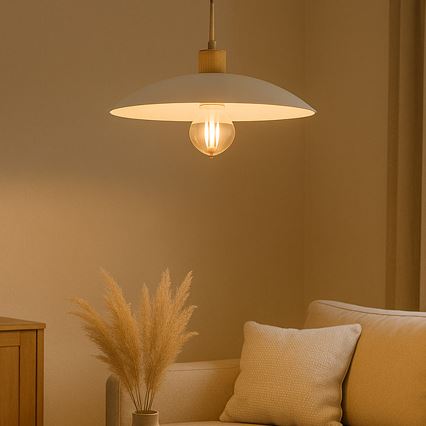 ONLI - Lampadario a sospensione con filo OHANA 1xE27/22W/230V quercia