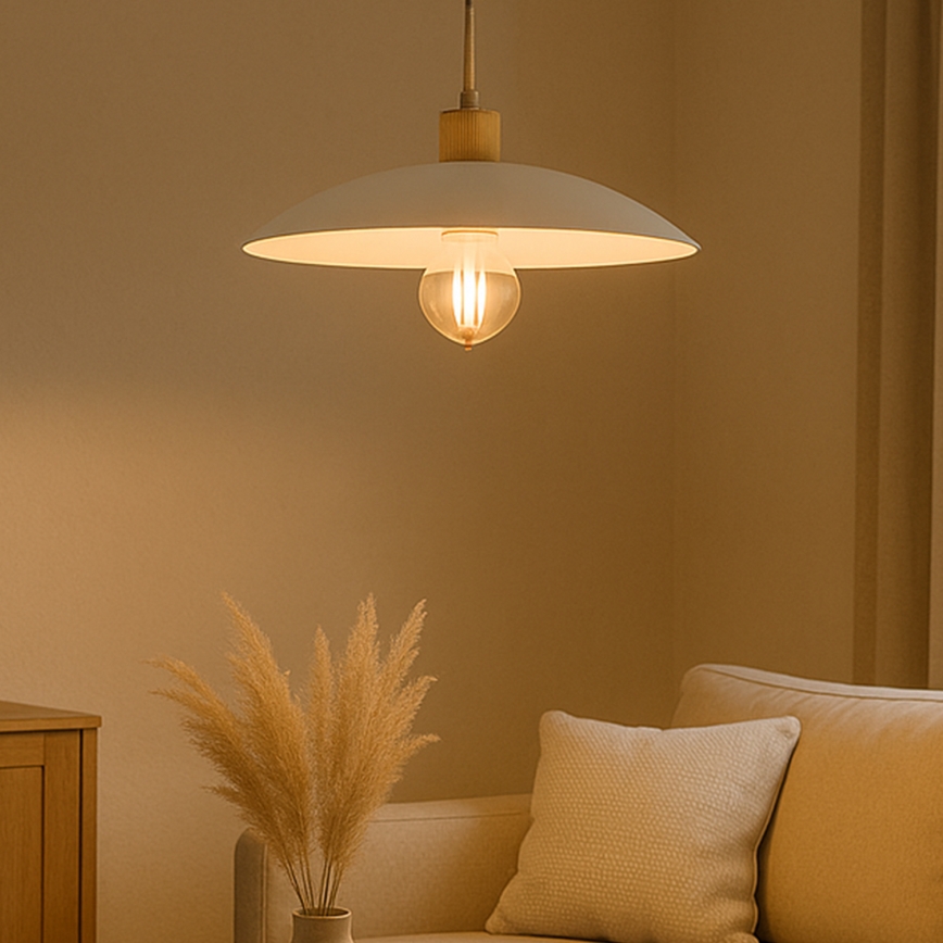 ONLI - Lampadario a sospensione con filo OHANA 1xE27/22W/230V quercia