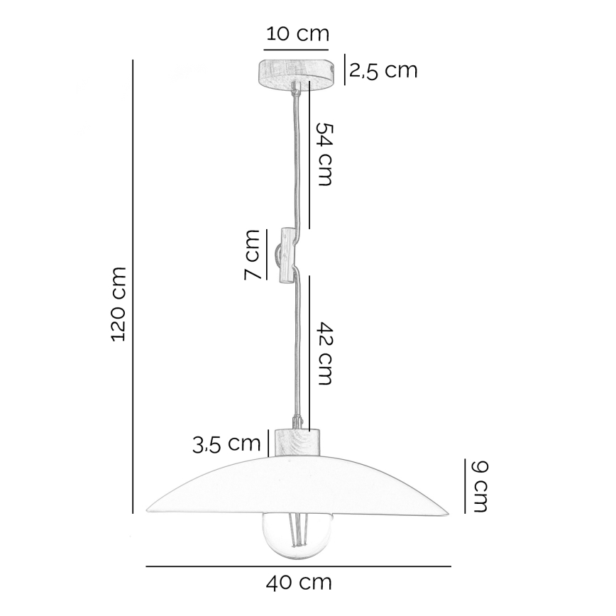ONLI - Lampadario a sospensione con filo OHANA 1xE27/22W/230V quercia