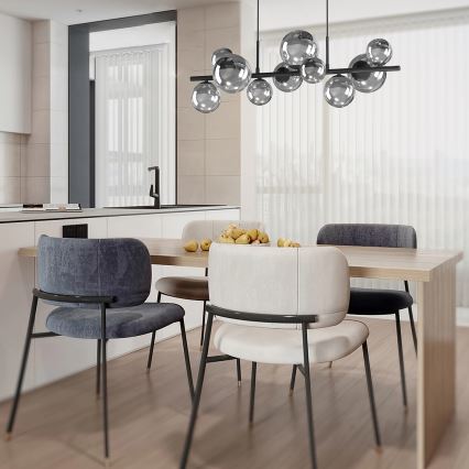 ONLI - Lampadario a sospensione con filo PALOMA 10xG9/10W/230V nero/fumé