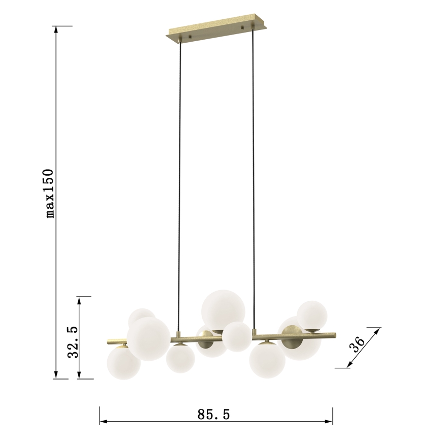 ONLI - Lampadario a sospensione con filo PALOMA 10xG9/10W/230V oro