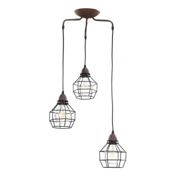 ONLI - Lampadario a sospensione con filo RAGNO 3xE27/15W/230V nero/marrone