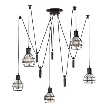 ONLI - Lampadario a sospensione con filo RAGNO 5xE27/15W/230V ragno nero