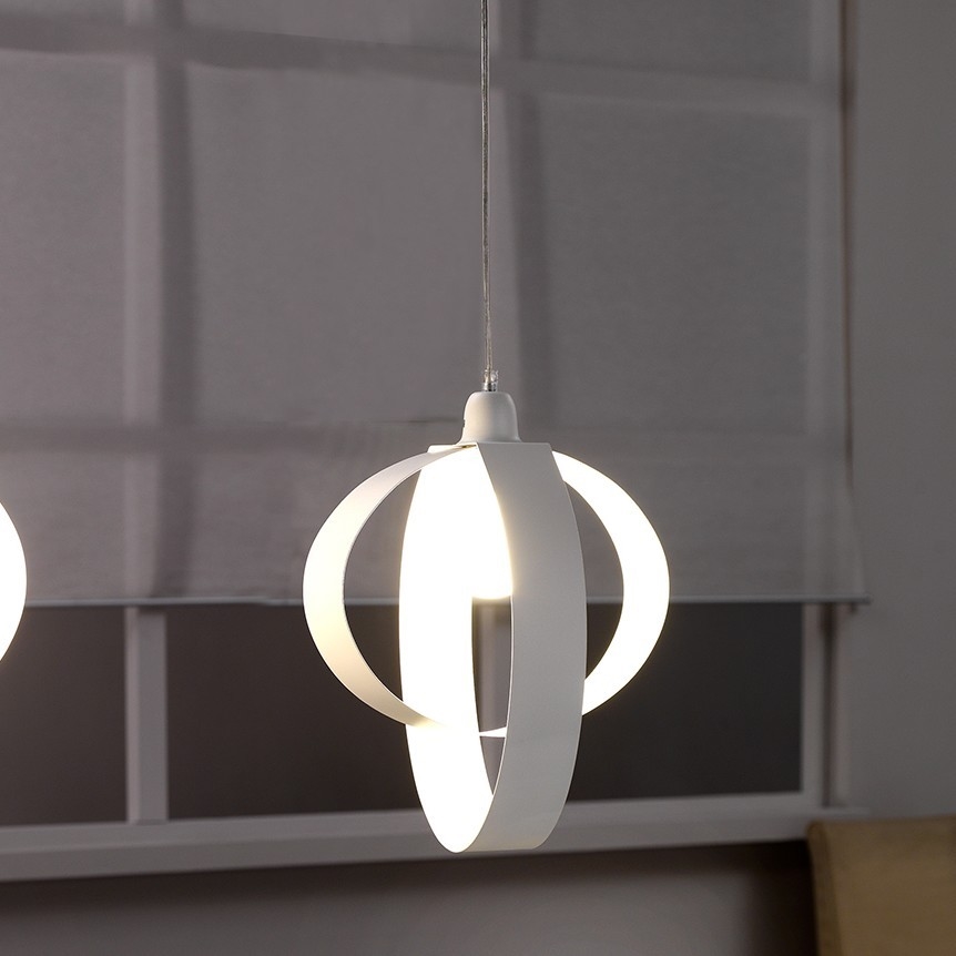 ONLI - Lampadario a sospensione con filo SERENA 1xE27/22W/230V bianco