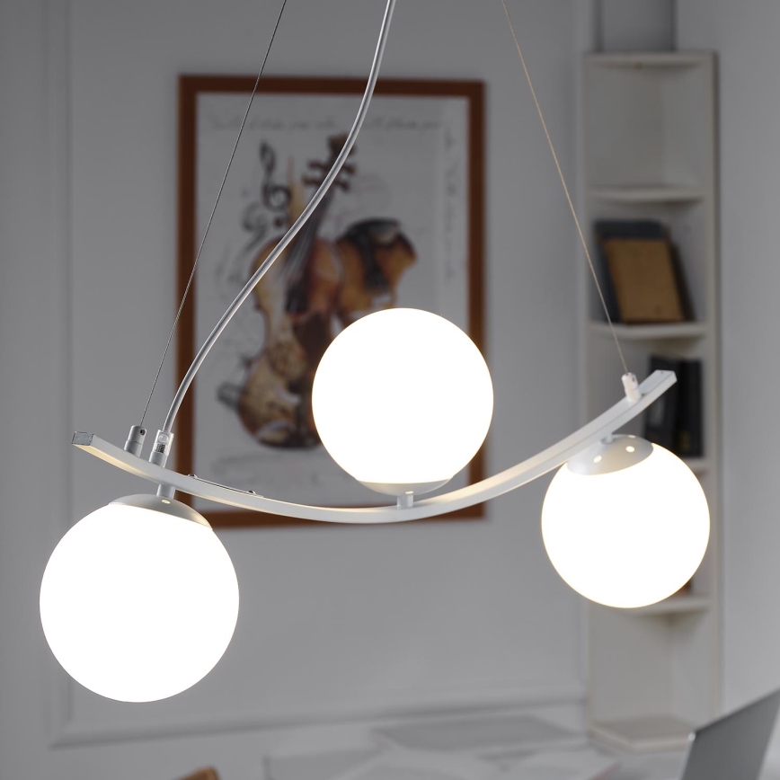 ONLI - Lampadario a sospensione con filo TRIO 3xE14/6W/230V bianco