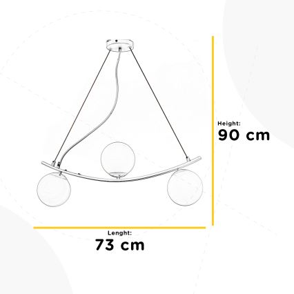 ONLI - Lampadario a sospensione con filo TRIO 3xE14/6W/230V nero