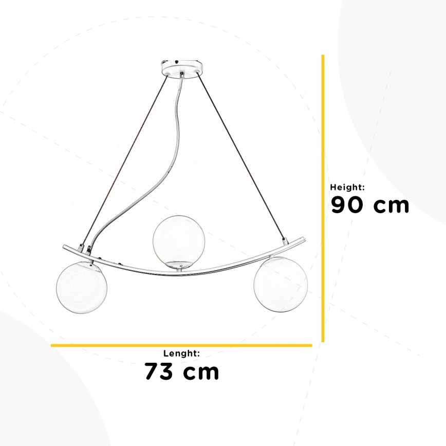 ONLI - Lampadario a sospensione con filo TRIO 3xE14/6W/230V nero