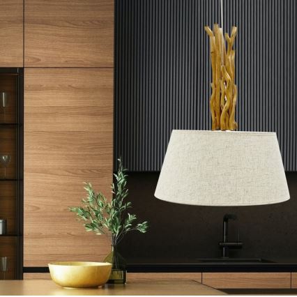 ONLI - Lampadario a sospensione con filo WOODY 1xE27/22W/230V