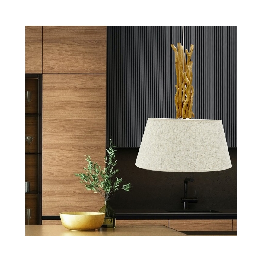 ONLI - Lampadario a sospensione con filo WOODY 1xE27/22W/230V