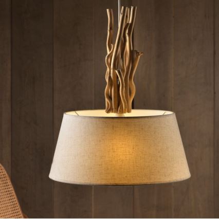 ONLI - Lampadario a sospensione con filo WOODY 1xE27/22W/230V
