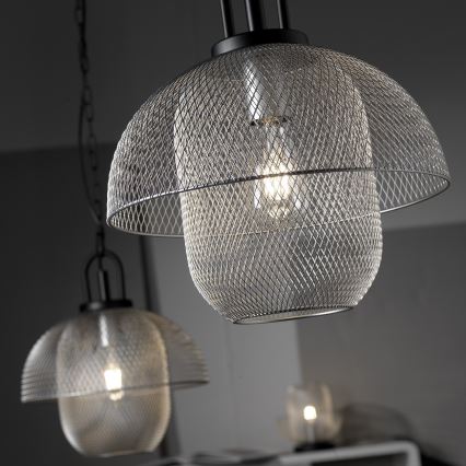 ONLI - Lampadario a sospensione con filo ZAIR 1xE27/22W/230V nero/argento