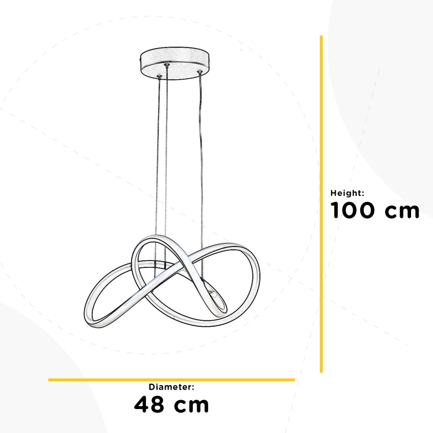 ONLI - Lampadario LED a sospensione con filo DAFNE LED/30W/230W 4000K nero