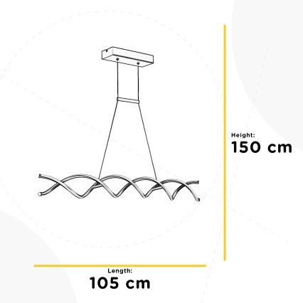 ONLI - Lampadario LED a sospensione con filo DNA LED/24W/230V 4000K argento