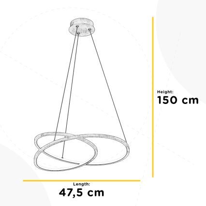 ONLI - Lampadario LED a sospensione con filo LIBERTY LED/30W/230V 4000K oro