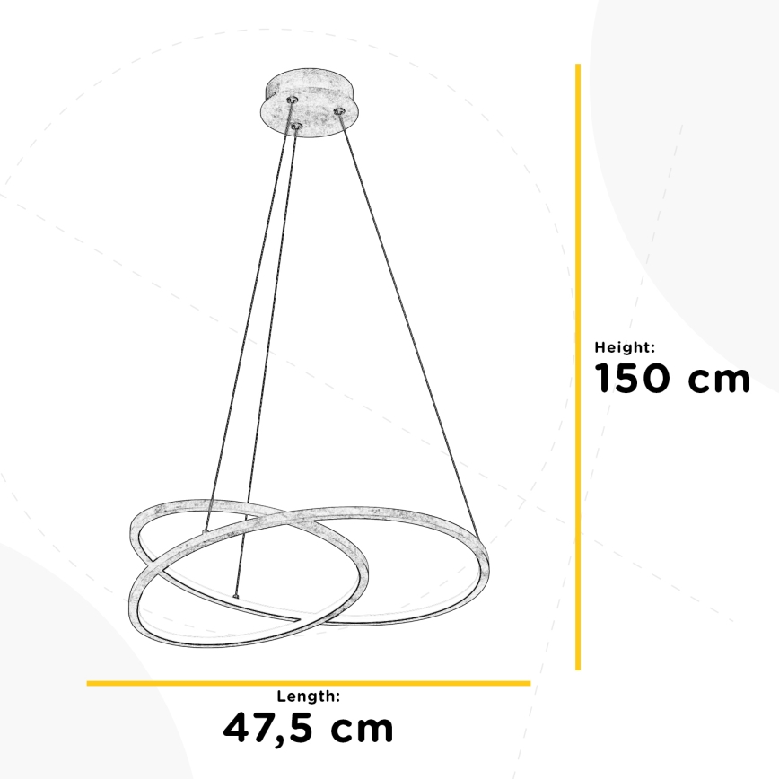 ONLI - Lampadario LED a sospensione con filo LIBERTY LED/30W/230V 4000K oro