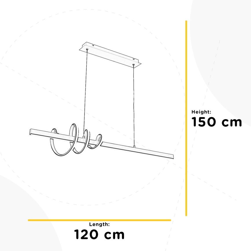 ONLI - Lampadario LED a sospensione con filo SWING LED/30W/230V 4000K nero