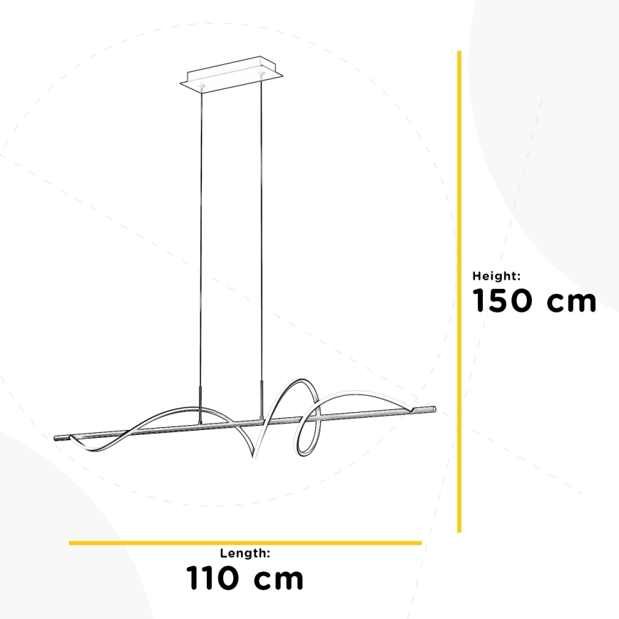 ONLI - Lampadario LED a sospensione con filo TWIST LED/30W/230V 4000K nero